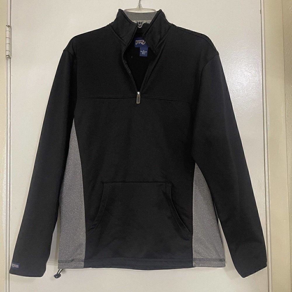 Jansport Men Black and gray 1/4 zip fleece line pullover sweater size Small